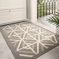 Tappeto d'ingresso nordico grigio con linee geometriche bianco panna per casa - 100x140cm / Monet