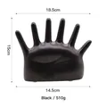Modern black hand-shaped ceramic jewelry stand and decorative ornament for living room decor - Matte Black