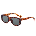 Chic tortoiseshell oversized square sunglasses with retro frames for men and women - Tortoise Frame Gray Lens