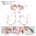 Pink floral headband with pearl tassels for women, bridal hair accessory in sweet style - Pink (TS-J3355PINK)