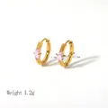 18K vergoldete Zirkon-Creolen mit rosa Kristallen im Marquise-Schliff für Damen - Gold / Rosa Zirkonia (YYE023322G-PI)