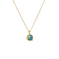 Collana pianeta dorata con ciondolo cosmo blu scuro e dettagli in diamanti brillanti - Stile Disco Cielo Stellato (A1834)
