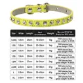 Collar de cuero sintético amarillo neón con diamantes de imitación y hebilla metálica - Amarillo