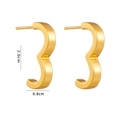 Pendientes de acero de titanio dorado mate con diseño geométrico de 2,0 cm - Acero de Titanio Tipo B (Forma de Arco 2,0x0,8 cm)