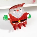 Pinza per capelli a forma di Babbo Natale glitterata rossa per acconciature natalizie - Babbo Natale glitterato rosso