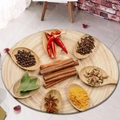 Absorbent flannel round floor mat featuring a vibrant circular dried spice pattern print - 80×80cm / Wooden Spoons Circle Pattern