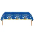 Tovaglia per Hanukkah con motivi di Menorah blu e oro e stelle di David per la festa - Tovaglia Blu Oro / 137*274cm
