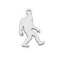 Silver Bigfoot silhouette pendant in stainless steel for DIY jewelry making and crafts - Steel Gorilla