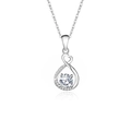 S925 Sterling Silver Heart and Infinity Pendant Necklace with Sparkling Moissanite - Heart-shaped Infinity (fddz-007) / White Gold