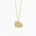 Gold stainless steel necklace with a cute hippo pendant and heart cutout detail - Hippo Style (LN1559)