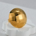 Exaggerated golden dome earrings with hammered texture for women in stainless steel - Hammered Dome Ring (R768 Ring)