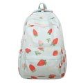 Light blue school backpack with cute strawberry and lemon prints for students - Green