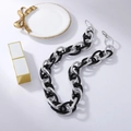 Gliederkette aus Aluminium in Silber und Schwarz mit polierter Metalloberfläche - Schwarz & Silber zweifarbige Kette