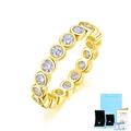 Elegance 18K gold plated S925 silver eternity ring with moissanite and GRA certificate - US 5 / With Certificate & Gift Box / Gold