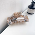 Modern hollow rectangular marble pattern hair claw clip in blue and orange acetic acid - Blue Gold