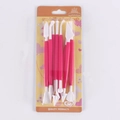 8-piece pink and white plastic clay tool set in packaging for fondant and sculpting - Blister Card Packaging / 8-Head Sculpting Pen / Red