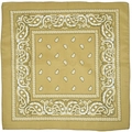 Olive green paisley bandana featuring classic white and black hip-hop patterns - Beige