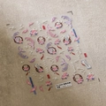 3D relief nail sticker TS-3689 featuring pink peonies and phoenix in Chinese style - TS-3689 Luan Ge Feng Wu - Embossed