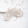 Letrero Merry Christmas dorado brillante 15x10cm para decoración de árbol de navidad - Letrero de Letras Merry Christmas / 15cmx10cm