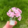 Miniature glowing pink starry flower bouquet in glass bottle for desktop decoration - [Luminous] Pink Begonia Flower