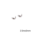 Silver stainless steel crimp bead covers 2.5mmx5mm for DIY jewelry findings - Bead Tip 2.5x5mm Steel Color (10 pcs/Pack)