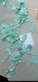 Elegant mint green evening gown featuring 3D floral lace appliques and beaded embroidery - US size 2 (S) / Mint Green
