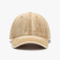 Retro washed khaki baseball cap with a soft top and curved brim for outdoor style - Washed Yellow