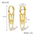 S925 sterling silver gold fringe star earrings with dimensions and weight details - 925 Silver / Gold