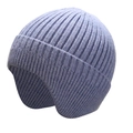 Gorro de punto azul claro para invierno con forro polar y orejeras cortavientos - Tipo estándar / Azul