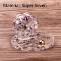 Cat paw figurine made of Super Seven quartz crystal with natural inclusions - Super Seven