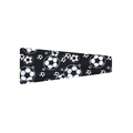 Elastic black sports headband with white football pattern for yoga and running - Soccer Black
