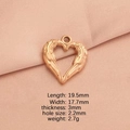 Rose gold heart wing pendant detail showing dimensions for DIY jewelry making - Rose Gold (Large)
