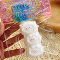 Three-tier stackable white sheep squeeze toy in Pinch Family series blind bag packaging - Triple Sheep Stack