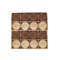 Set of 16 round flocked Christmas ornaments in brown and beige tones for holiday decor - Style Three (Dark Brown, Khaki)