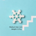 Detalle de copo de nieve de resina blanca de 2cm con purpurina para manualidades DIY - Mediano