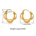 Irregular gold plated hoop earrings with scalloped texture measuring 2.2 cm high - 18K Gold