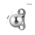 Solid G23 titanium 4mm ball top dermal anchor with internal thread piercing jewelry - Ball Style (4mm)