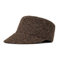 Flat top newsboy cap for women in dark coffee sherpa fleece for autumn and winter - Adjustable / Coffee
