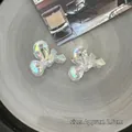 Chic iridescent mini bow hair clips in Aurora finish with 2.5cm petite design - Ribbon Flower