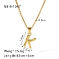 Specificaties van 18k vergulde roestvrijstalen K-letter hanger met bamboe textuur - K(NB-N1047)