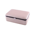 Scatola portagioie in pelle PU oro champagne con elegante fibbia in metallo argento - Rosa
