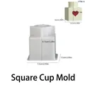 Stampo in silicone per bottiglia d'acqua quadrata in resina per fai da te gesso - Stile Tazza Quadrata