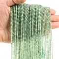 Macro shot of 3mm green faceted natural stone beads for DIY jewelry making - 3mm (38cm, Approx. 120 Beads) / Green Aventurine