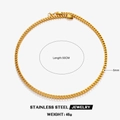 Goldene 5mm Edelstahl Drachenknochenkette Halskette für Damen und Herren 55cm Länge - 5mm / Gold