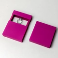 Rose red floating jewelry display box with transparent PE film and square frame design - Rose Red Covered Drawer Box (With Inner Box) / 7*7*2cm / Rose Red