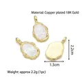 Irregular oval copper gold plated opal style pendants for DIY necklaces and bracelets - Pendant G (White Opal)