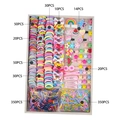 Kids hair accessory set in candy colors featuring hair ties, clips and 350 elastic bands - C Set 2 (924-Piece OPP Set No Box)
