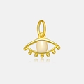 Evil eye pendant crafted in gold finish with white pearl pupil and cubic zirconia - Pendant Only (No Chain) / Evil Eye Style B (18K Gold Tone)