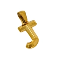 Ciondolo lettera J in acciaio inossidabile placcato oro 18k con finitura lucida - Lettera J (J-Pendente)