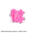 Molde de silicona rosa con caballito y estrella de mar para decorar pasteles - 2#-Combo Caballito de Mar Estrella de Mar / Rosa